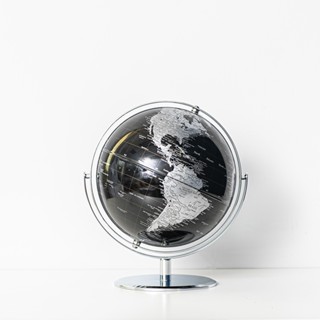 【SkyGlobe】 10吋精緻黑色360度旋轉地球儀(英文版)-銀色底座《屋外生活》臺灣製
