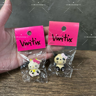 現貨! 中古稀有1999年 Hello Kitty x Vivitix 聯名 吸盤公仔 熊貓 乳牛