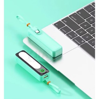 隨身行動電源 5000mAh 自帶數據線 LED應急手電筒 口袋寶 迷你指尖充電寶 攜帶方便 戶外行動電源 口袋行動電源