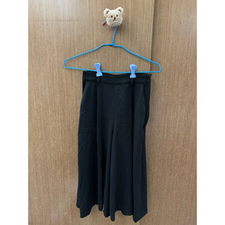 二手衣/ Uniqlo Uq 黑色 雪紡 size S 七分褲 寬褲 褲裙 A字傘擺