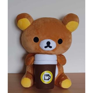 三麗鷗全新正版現貨 37公分拉拉熊娃娃RILAKUMA 咖啡店坐姿玩偶 咖啡杯可拆可以置物開啟.可以任意變換手拿姿勢禮物