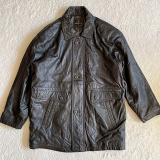 GIANNI VALENTINO 小羊皮排扣拉鍊翻領夾克 皮衣外套