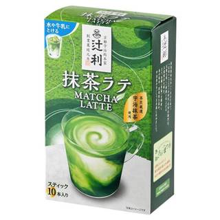 +爆買日本+ 京都宇治總本家 辻利 宇治抹茶拿鐵粉 10份入 抹茶 沖泡 過利抹茶粉 片岡物產 夏日必備 日本必買