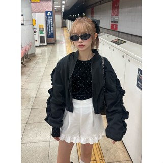 SEVEN｜日本 • GRL • 泡泡袖拉鍊飛行外套 ღ