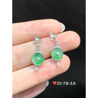 冰綠平安扣耳環❤️a貨翡翠18k鑽石