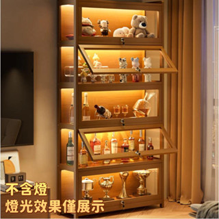 免運 公仔展示櫃 手辦展示櫃 帶鎖儲物櫃零食櫃收納櫃透明落地玻璃櫃酒櫃禮品櫃