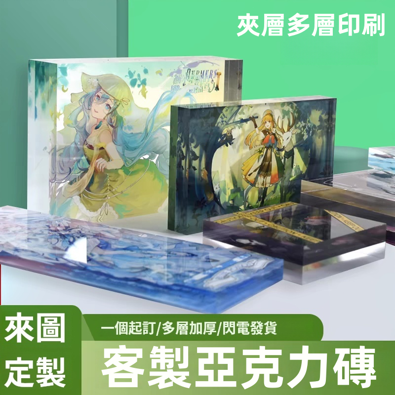 客製化壓克力磚 生日磚  壓克力板 亞克力透磚 動漫透磚 可做人像/明星/寵物/動漫 客製擺件 交換禮物 客製禮物