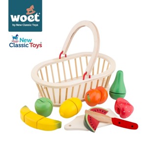 荷蘭New Classic Toys 水果籃切切樂 - 10588 家家酒/切切樂/木製玩具