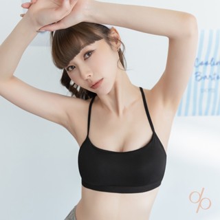 【DEPIC】素面Y字美背短版涼感棉BRA TOP (黑色)｜dp select
