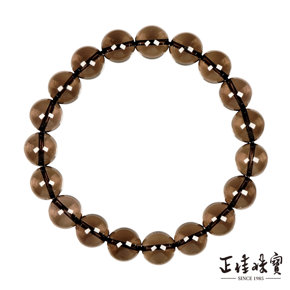 【正佳珠寶】茶水晶 頂級超透體煙茶晶 6mm 茶晶手珠