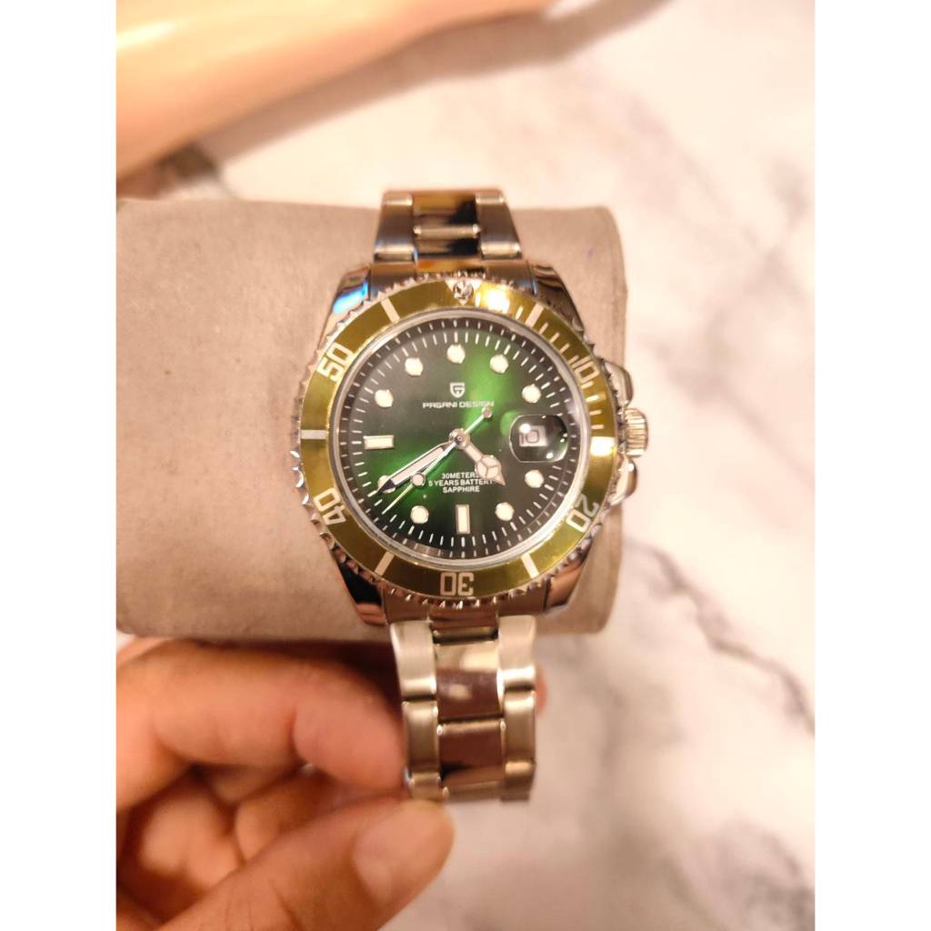藍寶石 美綠 Pagani 綠水鬼 帕加尼 潛水錶 男錶 女錶 手錶 二手正品