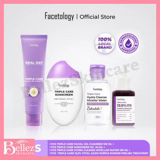Facetology Triple Care Tinted Sunscreen | Face Cleanser