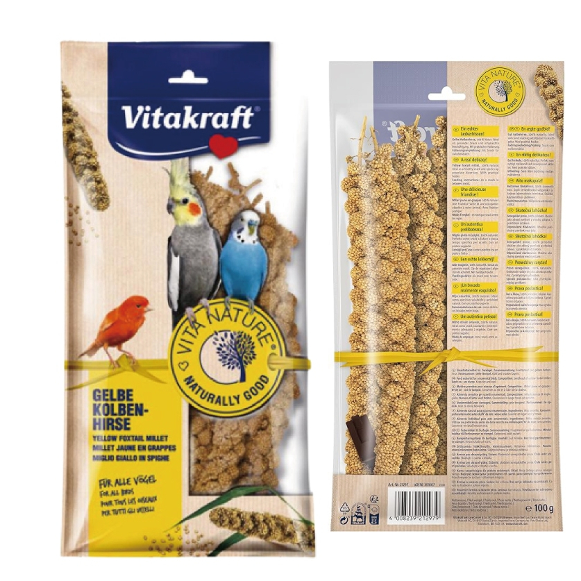 德國Vitakraft《小米穗鳥點心-300g/包》粟米穗/黃粟米穗/栗米穗/歐洲粟米穗/鳥點心/鳥零食/雀科/中小鸚鵡