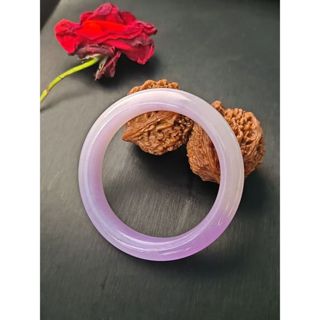 💎玉福祥珠寶💎 冰種淡紫羅蘭手鐲玉髓瑪瑙手鐲 少女玉鐲（附禮盒）