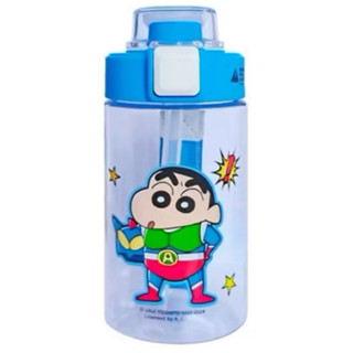 蠟筆小新 塑膠吸管水壺-藍500mL