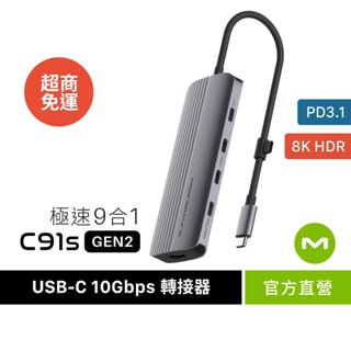 【MONITORMATE】C91s USB-C Gen2 九合一轉接器 Hub｜PD3.1/支援C螢幕/M3M4可