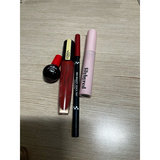二手彩妝 lilybyred持久捲翹防水睫毛膏 holika唇筆 L’Oréal唇釉 odbo唇露