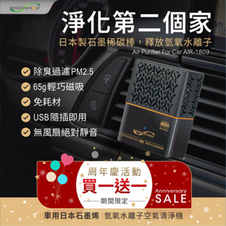 【免運現貨24H發貨】日本石墨烯氫氧水離子車用空氣清淨機 【智聖 臺灣製造】AIR-1809