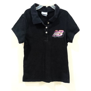男童 NB NEW BALANCE 黑色休閒帥氣短袖POLO衫(40