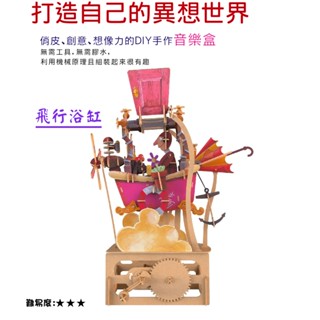 模型 DIY 動態 飛天浴缸-3D立體手搖音樂盒-Sankyo音樂機芯