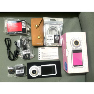 CASIO EX-FR100L 白色廣角美顏運動防潑水相機，自拍神器