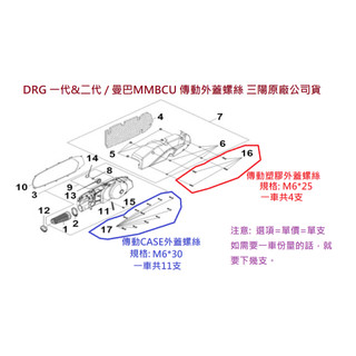 SYM三陽 原廠 DRG 一代 二代 曼巴 MMBCU 傳動蓋螺絲 引擎蓋螺絲 傳動外蓋螺絲 螺栓 引擎蓋螺絲 公司