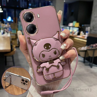 電鍍卡通庫洛米支架防摔手機殼 Realme13 13+ 13pro 13pro+ 12pro+ 12pro 12 12+