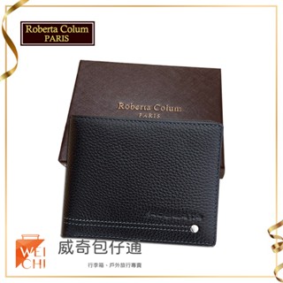 【Roberta Colum諾貝達】男用專櫃皮夾 8卡片短夾(23153-1黑色)【威奇包仔通】