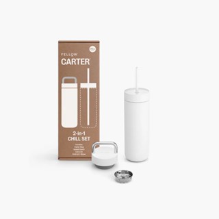 贈杯刷『FELLOW』Carter Chill Set 卡特保溫瓶禮盒組 (一杯二蓋) 591ml 陶瓷塗層/隔熱保冰