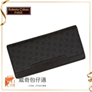 【Roberta Colum】諾貝達 男用皮夾 長夾 專櫃皮夾 進口牛皮配乳膠長夾 (28908-黑色)【威奇包仔通】