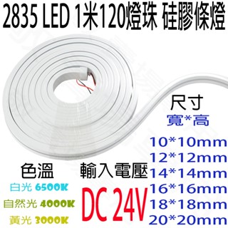 【敬】2835 LED 1米 120燈珠 矽膠條 燈條 DC 24V 客製 一體式 矽膠 矽膠 線條燈 展示櫃燈 洗牆燈