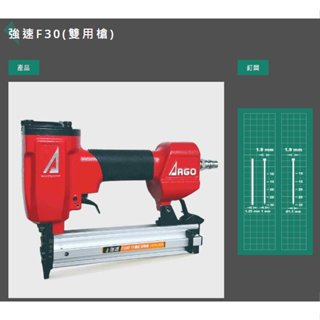 (木工工具店)三角牌 正ARGO~F30強速釘槍F釘/TF釘雙用槍 /地板/角材與角材/角材與木心板釘合