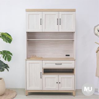 【沐傢俱Mufurniture】Koreai 鄉村風4尺餐櫃組/廚房/高櫥櫃/收納櫃/置物櫃