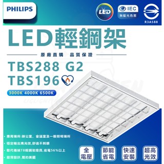[ 節標燈具 ] 飛利浦輕鋼架 TBS196 19.5W 26W 輕鋼架燈 2尺 三管 四管 另有 TBS288
