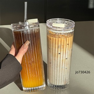 【臺灣熱賣】大容量玻璃水杯 ins風吸管杯 帶蓋吸管杯 玻璃水瓶 玻璃咖啡瓶 吸管水杯 玻璃杯 吸管杯 梅森瓶 透明杯