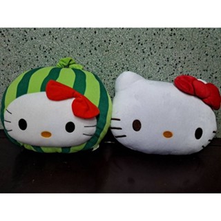 Hello Kitty 可愛綠西瓜 大臉 抱枕靠枕靠墊