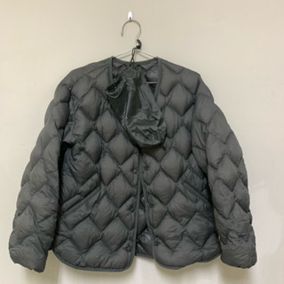Uniqlo菱形格紋羽絨外套 綠色