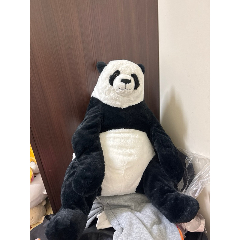 正版 IKEA 大熊貓 熊貓 娃娃 抱枕 玩偶 布偶 二手 絨毛