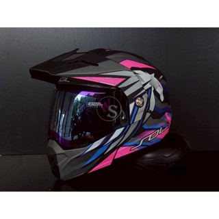 臺南WS騎士用品 SOL SM6P 百變 獨角獸 消光黑粉 大頭圍 越野帽 複合式全罩 可掀式全罩 可樂帽 內墨鏡山車帽
