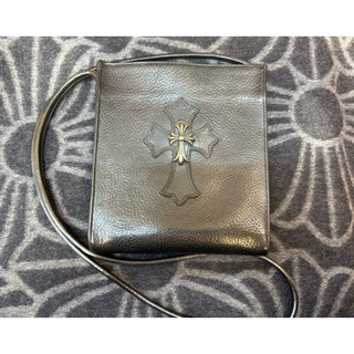 （已售出）CHROME HEARTS 黑色 皮革 十字架 貼皮 銀飾 隨身包 側背包 斜背包