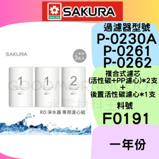 櫻花P0230A P0261 262濾心F0191 F0192 F0193 F0194 F0195 F0196