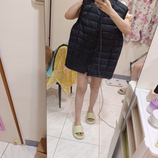 不可議價／薄款輕羽絨背心／黑色背心／M號男版適合／二手／8顆釦雙口袋