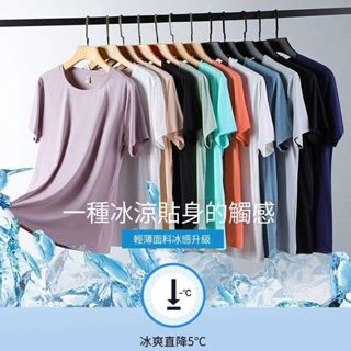 臺灣限時低價（免運）素面短袖 冰絲短袖 純色短袖女 女生涼感短袖 冰絲短袖 涼感排汗衫男 吸濕排汗 彈力涼感衣 騎車短袖