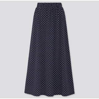 (二手） UNIQLO 圓點細紋長裙長裙-深藍L
