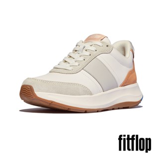 【FitFlop】女 F-MODE FLOW 布料/麂皮/皮革厚底休閒鞋-12-15584-灰橘