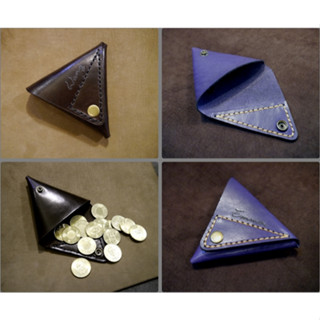 KH手工皮革工作室 三角形零錢包 小錢袋 COIN BAG 荷包 銅板收納包 收納袋 MIT純手作臺灣製造天然牛皮