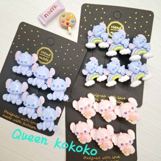 🎀Queen KoKoKo🎈迪士尼 史迪奇和女朋友安琪 三配件壓夾 瀏海夾 邊夾 兒童髮飾髮夾