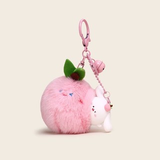 快速出貨🚚可愛蜜桃小兔水果公仔鑰匙圈扣 揹包掛飾 創意禮品