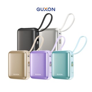 GUXON古尚▸巧方塊雙線行動電源 10000mAh 快充 iPhone行動充 隨充 自帶線行動電源 移動電源 Wh標示
