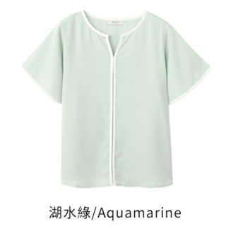 【二手大尺碼女裝_95成新】【OB】不易皺小V領傘袖上衣 (3L)